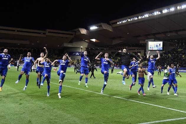 Db Monaco (Francia) 03 05 017 - Champions League Monaco-Juventus foto Daniele Buffa Image nella foto: esultanza a fine gara Juventus 