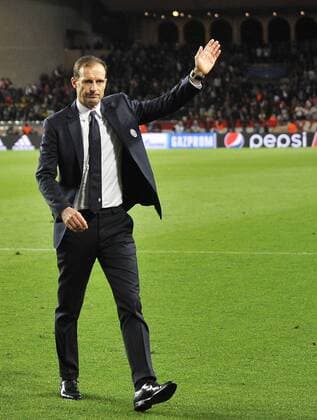 03.05.2017, Louis II, Monte Carlo, MCO, UEFA CL, AS Monaco vs Juventus Turin, Halbfinale, Hinspiel, im Bild Head coach of Juventus, Massimiliano Allegri celebrates with fans at full time Head coach of Juventus, Massimiliano Allegri celebrates with fans at full time during the UEFA Champions League semi final,1st leg match between AS Monaco and Juventus Turin at the Louis II in Monte Carlo, Monaco on 2017 05 03. Monte Carlo EP_fil