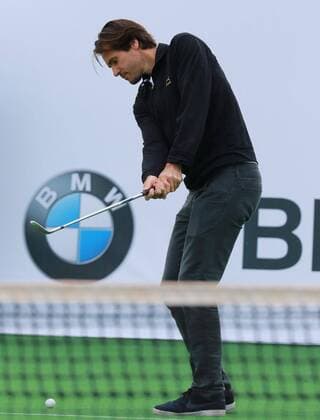 Showspiel Golf und Tennis. Hier spielt Tommy Haas Golf Tennis BMW Open 2017 München 04.05.2017