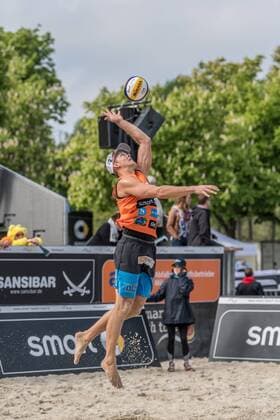smart Beach Tour 2017 - Super Cup Muenster, 06.05.2017 Janis Smedins (LAT); smart Beach Tour 2017 - Super Cup Muenster am 06.05.2017, Muenster. xPWx