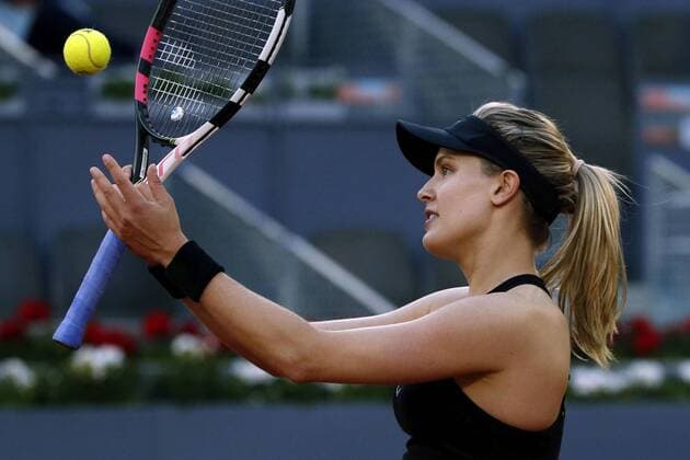 Canadian Eugenie Bouchard gestures against French Alizé Cornet, during the first day match of the Mutua Madrid Open tennis tournament, in Madrid, Spain, 06 May 2017. Mutua Madrid Open tennis tournament !ACHTUNG: NUR REDAKTIONELLE NUTZUNG!  Copyright: xKIKOxHUESCAx GRA480 20170506-636297018909280414