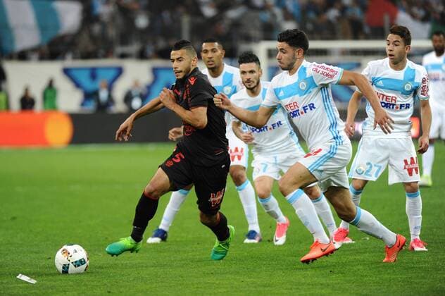 Belhanda (OGCN) - Sanson (OM) FOOTBALL : Marseille vs Nice - Ligue1 - 07 05 2017 FranckPennant Panoramic 