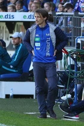 Fussball, Frauen, 1. Bundesliga, Saison 2016 17, 19. Spieltag, 1. FFC Turbine Potsdam - VfL Wolfsburg, Cheftrainer Matthias Rudolph (1. FFC Turbine Potsdam), 07.05.17, Copyright: xMichaelxHundtx xMatthiasxKochx