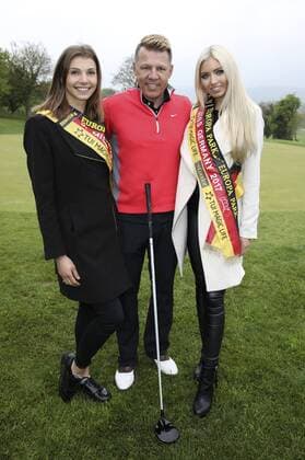 Sarah Strauss, Axel Kahn und Soraya Kohlmann beim Europa-Park Eagles Charity Golfcup 2017 auf dem Golfplatz des Europa-Park Golfclubs Breisgau e.V. in Herbolzheim-Tutschfelden. Rust, 08.05.2017 Foto:xS.xGabschx xFuturexImage