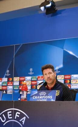 Atletico de Madrid s Aregentinian coach Diego Simeone delivers a press conference PK Pressekonferenz at the Vicente Calderon stadium prior to the UEFA Champions League semifinal second leg match between Atletico de Madrid and Real Madrid. ATLETICO DE MADRID S PRESS CONFERENCE !ACHTUNG: NUR REDAKTIONELLE NUTZUNG!  Copyright: xJ.P.GANDULx GRA001 20170509-636299561457434199