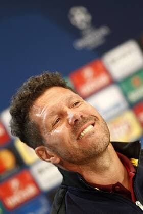 Atletico de Madrid s coach Diego Pablo Cholo Simeone in press conference PK Pressekonferenz before training session. May 9,2017.  (20170509158)