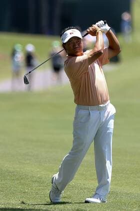 May 9, 2017 - Ponte Vedra Beach, Florida, United States - K.J. Choi hits a fairway shot on the 18th hole during a practice round before The PLAYERS Championship at TPC Sawgrass. PGA Golf Herren 2017: The PLAYERS Championship - ZUMAw109 20170509_zap_w109_018 Copyright: xDebbyxWongx