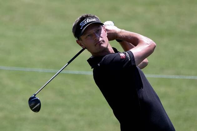 May 9, 2017 - Ponte Vedra Beach, Florida, United States - Brett Stegmaier tees off the 18th hole during a practice round before The PLAYERS Championship at TPC Sawgrass. PGA Golf Herren 2017: The PLAYERS Championship - ZUMAw109 20170509_zap_w109_020 Copyright: xDebbyxWongx