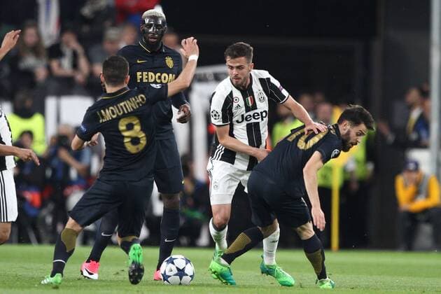 May 9, 2017 - Turin, Italy - Juventus midfielder Miralem Pjanic (5) in action during the Uefa Champions League semi final football match JUVENTUS - MONACO on 09 05 2017 at the Juventus Stadium in Turin, Italy. Juventus v AS Monaco - UEFA Champions League Semi Final: Second Leg  - ZUMAn230 20170509_zaa_n230_238 Copyright: xMatteoxBottanellix