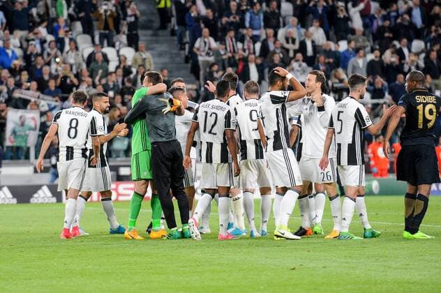 Fußball, CL, Juventus Turin - AS Monaco May 9, 2017 - Rome, Italy - Players of Juventus celebrates the victory during the UEFA Champions League Semi-Final game 2 match between Juventus and Monaco at the Juventus Stadium, Turin, Italy on 9 May 2017. Juventus - Monaco Champions League Semi-Final  - ZUMAn230 20170509_zaa_n230_286 Copyright: xGiuseppexMaffiax