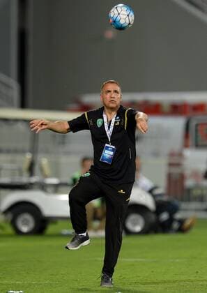 (170510) -- DOHA, May 10, 2017 -- Fethi Jebel, head coach of Al Fateh, reacts during the AFC Asian Champions League Group B match between Qatar s Lekhwiya SC and Saudi Arabia s Al Fateh FC at the Abdullah Bin Khalifa Stadium in Doha, capital of Qatar, on May 9, 2017. Lekhwiya won 4-1. ) (SP)QATAR-DOHA-SOCCER-AFC-CHAMPIONS LEAGUE-GOURP B-LEKHWIYA SC VS AL FATEH FC Nikku 