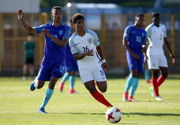 PXL_UEFA European U-17 Championship, group D, England vs. Netherlands 10.05.2017., Zapresic, Croatia - UEFA European U-17 Championship 2017, group D, 3rd round, England vs. Netherlands. Tommy St Jago, Daniel Loader.  IgorxKralj PIXSELL