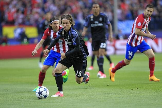 Soccer match between Atletico de Madrid and Real Madrid of second round of semifinals of Champions League 2016 2017, held at the Vicente Calderon stadium, in Madrid, May 10, 2017. (Photo: J. Luis Cuesta 261 Cordon Press). Luca Modric  xJosexLuisxCuestax xx