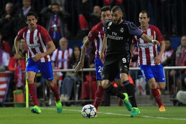 Soccer match between Atletico de Madrid and Real Madrid of second round of semifinals of Champions League 2016 2017, held at the Vicente Calderon stadium, in Madrid, May 10, 2017. (Photo: J. Luis Cuesta 261 Cordon Press). Karim Benzema  xJosexLuisxCuestax xx