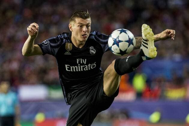 Fußball, CL, Atletico Madrid - Real Madrid Toni Kroos of Real Madrid during the match of Champions League between Atletico de Madrid and Real Madrid at Vicente Calderon Stadium in Madrid, May 10, 2017. Spain.  (20170510388)