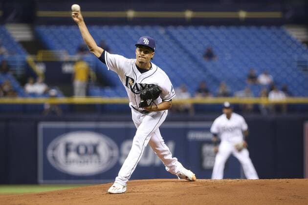 May 10, 2017 - St. Petersburg, Florida, U.S. - WILL VRAGOVIC Times.Tampa Bay Rays starting pitcher Chris Archer (22) throwing in the first inning of the game between the Kansas City Royals and the Tampa Bay Rays at Tropicana Field in St. Petersburg, Fla. on Wednesday, May 10, 2017. Florida News - May 10, 2017 - ZUMAs70_ 20170510_zan_s70_076 Copyright: xWillxVragovicx