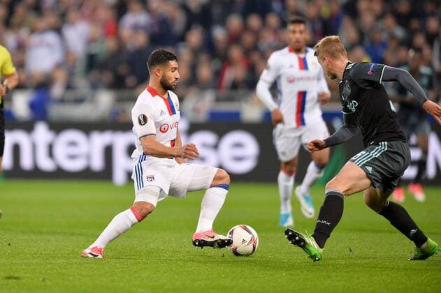 Fußball, EL, Olympique Lyon - Ajax Amsterdam 18 NABIL FEKIR (ol) FOOTBALL : Lyon vs Ajax Amsterdam - Ligue Europa - 1 2 Finale - 11 05 2017 AnthonyBIBARD FEP Panoramic 