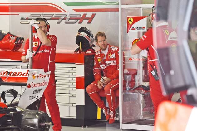 Sebastian Vettel zurueck in der Box Grosser Preis von Spanien 2017, 1. Training, Motorsport, Formel 1, 12.05.2017, Barcelona Copyright: xAndre Eibner-Pressefotox EP_JAE