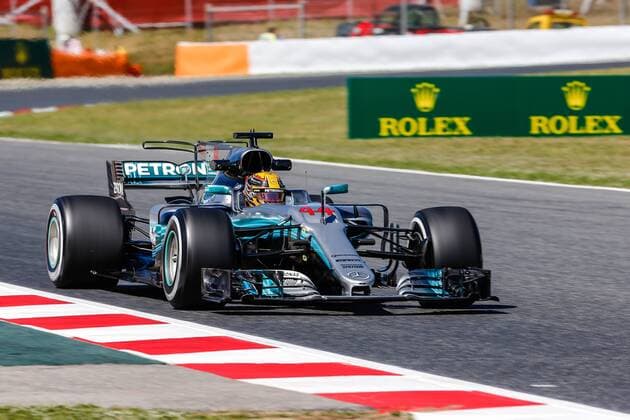 May 12, 2017 - Barcelona, Spain - Lewis Hamilton, team Mercedes during the Formula One GP of Spain 2017 celebrated at Circuit Barcelona Catalunuya on 12th May 2017 in Barcelona, Spain. (Credit: NurPhoto) Spanish F1 Grand Prix - Practice  - ZUMAn230 20170512_zaa_n230_049 Copyright: xUrbanandsportx