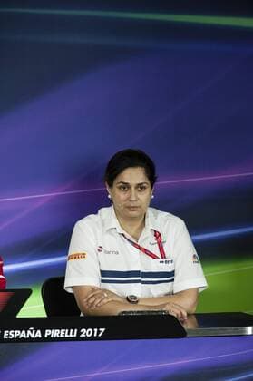 May 12th 2017, Circuit de Barcelona, Catalunya, Spain; Spanish Formula One Grand Prix; Friday Practice; Monisha Kaltenborn, current team principal of the Sauber Formula One team during the press conference PK Pressekonferenz xPabloxGuillenx  ActionPlus11878461