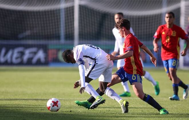 UEFA European Championship EM Europameisterschaft U-17, quarter-final, France vs. Spain 12.05.2017., Varazdin, Croatia - UEFA European Championship Under-17, quarter-final, France vs. Spain. Claudio Gomes, Antonio Blanco.  IgorxSoban PIXSELL