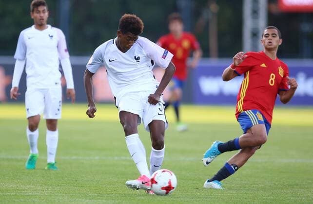 UEFA European Championship EM Europameisterschaft U-17, quarter-final, France vs. Spain 12.05.2017., Varazdin, Croatia - UEFA European Championship Under-17, quarter-final, France vs. Spain. Andy Pelmard, Moha.  IgorxSoban PIXSELL