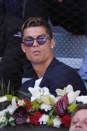 May 13, 2017 - Madrid, Spain - Real Madrid s Portuguese forward Cristiano Ronaldo attends the semi final match beetwen Serbian Novak Djokovic and Spanish Rafa Nadal at the Mutua Madrid Open tennis tournament held at the Magic Box in Madrid, Spain, 13 May 2017. Cristiano Ronaldo at Mutua Madrid Open - Day Eight  - ZUMAn230 20170513_zaa_n230_425 Copyright: xOscarxGonzalezx