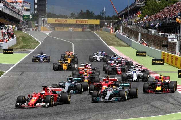 Spanish Grand Prix, Barcelona 11 - 14 May 2017 Sebastian Vettel (GER) Ferrari SF70H leads at the start of the race. 14.05.2017. 