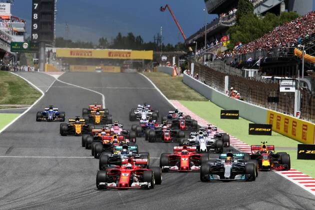 Spanish Grand Prix, Barcelona 11 - 14 May 2017 Sebastian Vettel (GER) Ferrari SF70H leads at the start of the race. 14.05.2017. 