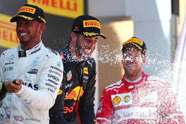 Spanish Grand Prix, Barcelona 11 - 14 May 2017 Lewis Hamilton (GBR) Mercedes AMG F1 and Daniel Ricciardo (AUS) Red Bull Racing 14.05.2017. 