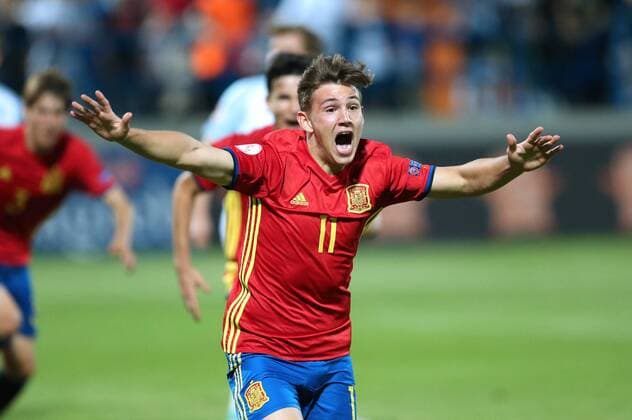 U-17 Finals ENG-SPA - Varazdin, Croatia 19.05.2017., Varazdin, Croatia - UEFA U-17 European Championship EM Europameisterschaft finals, England vs Spain.The celebration of the player and winner Spain after the European Championship won after the execution of the penalty shoot-out. Nacho Diaz.  SanjinxStrukic PIXSELL