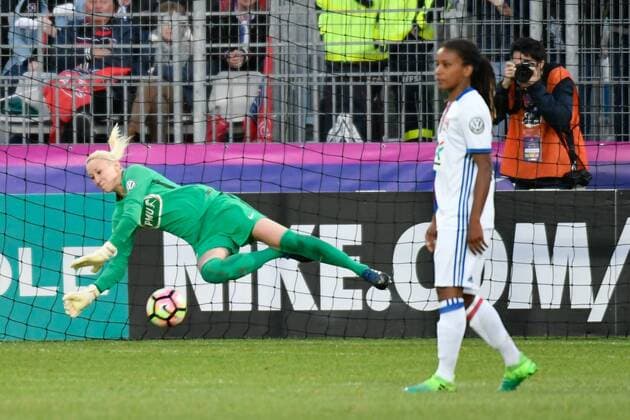 but de Kumagai Saki (Lyon) FOOTBALL : Paris SG - Lyon - Finale Coupe de France Feminines - 19 05 2017 BrunoPerrel Panoramic BrunoP 