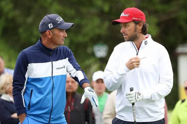 GOLF - Goesser Open MARIA LANKOWITZ,AUSTRIA,20.MAY.17 - GOLF - Goesser Open, GC Erzherzog Johann. Image shows Markus Brier and Martin Wiegele (AUT). GEPAxpictures xChristianxWalgram