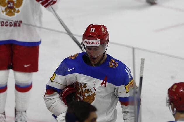 IIHF WM 2017, Kanada - Russland, 20.05.2017 Sergei Andronov (Russland, 11); IIHF WM 2017, Kanada - Russland am 20.05.2017 in der Lanxess-Arena in Koeln (Deutschland). xadx