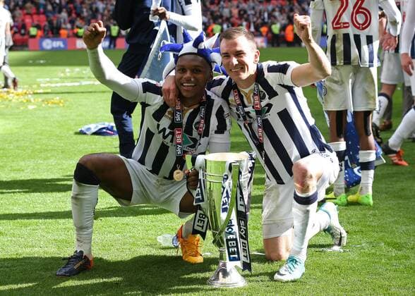 May 20th 2017, Wembley Stadium, London, England; EFL League 1 Play-off final, Bradford City versus Millwall; Jed Wallace of Millwall and Mahlon Romeo of Millwall pose the EFL League 1 Play-off xJohnxPatrickxFletcherx  ActionPlus11881299