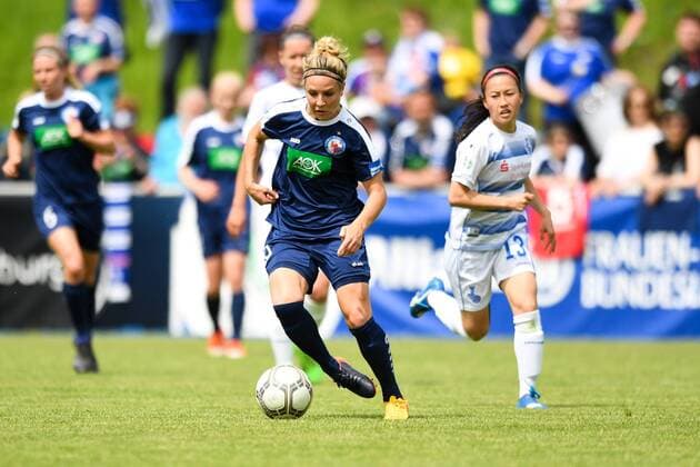 Svenja Huth (Turbine Potsdam) (9) im Vorwärtslauf, Fussball, Allianz Frauen-Bundesliga,MSV Duisburg - Turbine Potsdam, xmkx