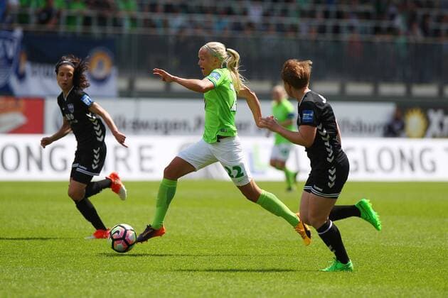 VfL vs Jena, Frauen Wolfsburg, Deutschland. 21.05.2017, FUßBALL - VfL Wolfsburg vs FF USV Jena, 1. Allianz Frauen Bundesliga, Saison 2016-17. Bild zeigt: Pernille Harder (VfL Wolfsburg) Wolfsburg