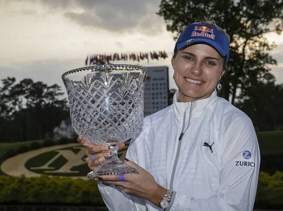 May 21, 2017: Lexi Thompson with trophy after the final round of the Kingsmill Championship on the Kingsmill Resort River Course in Williamsburg, Virginia. CSM LPGA Golf Damen 2017: Kingsmill Championship Final Round MAY 21 - ZUMAc04_ 20170521_zaf_c04_095 Copyright: xJustinxCooperx