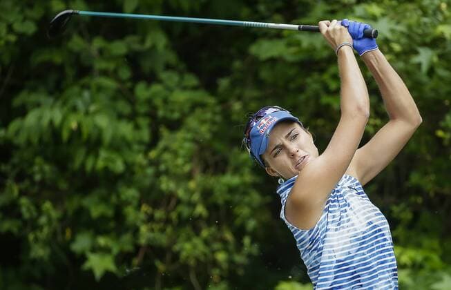 May 21, 2017: Lexi Thompson tees off on the 6th hole during the final round of the Kingsmill Championship on the Kingsmill Resort River Course in Williamsburg, Virginia. CSM LPGA Golf Damen 2017: Kingsmill Championship Final Round MAY 21 - ZUMAc04_ 20170521_zaf_c04_112 Copyright: xJustinxCooperx