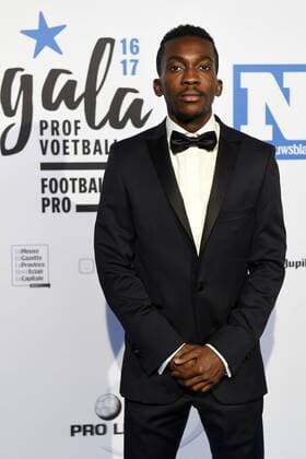Eupen s Henry Chukwuemeka Onyekuru pictured on the red carpet at the arrival for the second edition of the Joueur Pro de l Annee - Profvoetballer van het Jaar (Professional Soccer Player of the Year) gala evening, Monday 22 May 2017, in Gent. JASPERxJACOBS  x05101138x