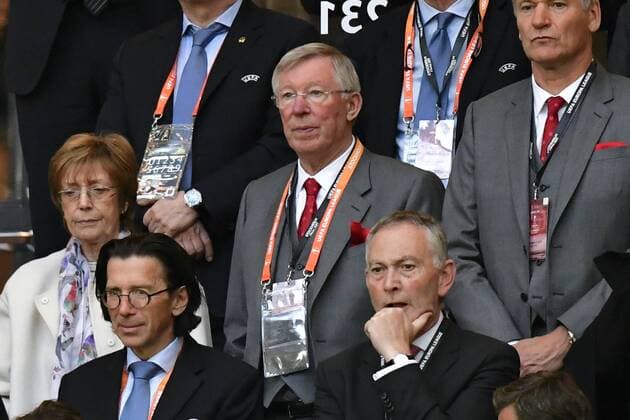 170524 Manchester Uniteds före detta tränare Sir Alex Ferguson inför finalen i Europa League mellan Ajax och Manchester United ManU den 24 maj 2017 i Stockholm.  Copyright: LUDVIGxTHUNMAN BB170524LT035