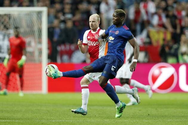 (L-R) Davy Klaassen of Ajax, Paul Pogba of Manchester Unitedduring the UEFA Europa League final match between Ajax Amsterdam and Manchester United ManU at the Friends Arena on May 24, 2017 in Stockholm, Sweden Ajax v Manchester United UEFA Europa League 2016 2017 xVIxVIxImagesx xMauricexvanxSteenxIVx 7861718