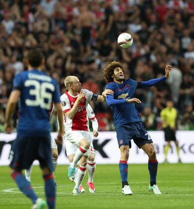 May 24, 2017 - Stockholm, Sweden - Marouane Fellaini of Manchester United ManU in action during the UEFA Europa League Final match between Manchester United and Ajax at Friends Arena on May 24, 2017 in Stockholm, Sweden Ajax v Manchester United - UEFA Europa League Final  - ZUMAn230 20170524_zaa_n230_207 Copyright: xAhmadxMorax