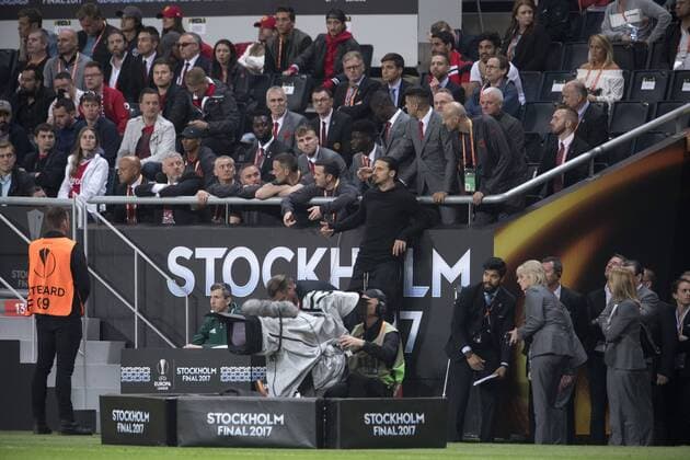 170524 Manchester Uniteds Zlatan Ibrahimovic vid planen under finalen i Europa League mellan Ajax och Manchester United ManU den 24 maj 2017 i Stockholm.  Copyright: JOELxMARKLUND BB170524JM028