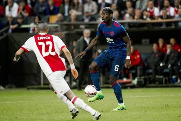 170524 Manchester Uniteds Paul Pogba under finalen i Europa League mellan Ajax och Manchester United ManU den 24 maj 2017 i Stockholm.  Copyright: LUDVIGxTHUNMAN BB170524LT079