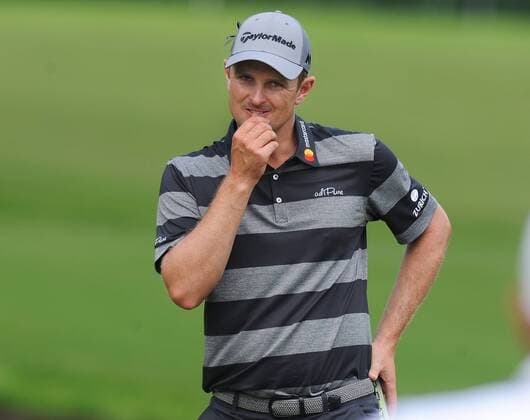 Golf - 2017 BMW PGA Golf Herren Championship - West Course, Wentworth Justin Rose misses his putt on the 18th, during the first round. COLORSPORT ANDREW COWIE 