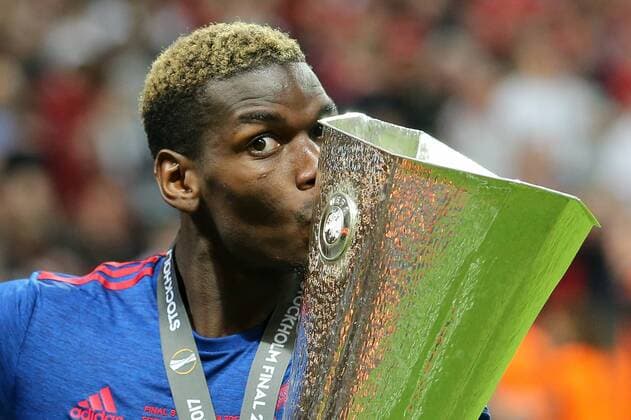 May 25, 2017 - Stockholm, Sweden - Paul Pogba of Manchester United ManU kisses the trophy during the UEFA Europa League Final match between Ajax and Manchester United at Friends Arena on May 24, 2017 in Stockholm, Sweden. Ajax v Manchester United - UEFA Europa League Final  - ZUMAn230 20170525_zaa_n230_103 Copyright: xFotoxOlimpikx