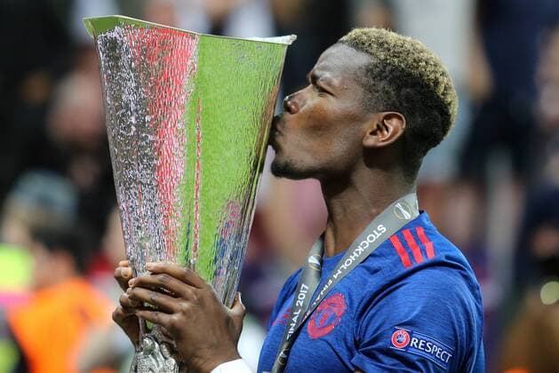 May 25, 2017 - Stockholm, Sweden - Paul Pogba of Manchester United ManU kisses the trophy during the UEFA Europa League Final match between Ajax and Manchester United at Friends Arena on May 24, 2017 in Stockholm, Sweden. Ajax v Manchester United - UEFA Europa League Final  - ZUMAn230 20170525_zaa_n230_100 Copyright: xFotoxOlimpikx