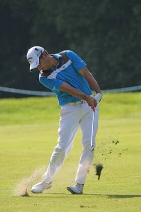 May 25th 2017, Virginia Water, Wentworth, Surrey, England; BMW PGA Golf Herren Championship golf, day 1; Pablo Larrazabal of Spain plays from the fairway on the 17th xDavidxKissmanx  ActionPlus11883457
