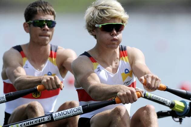 OSBORNE Jason und SCHAEFER Lucas Team GER Bootsklasse Doppelzweier LM2x Ruder Europameisterschaften 2017 in Racice Tschechien am 26.Mai 2017 